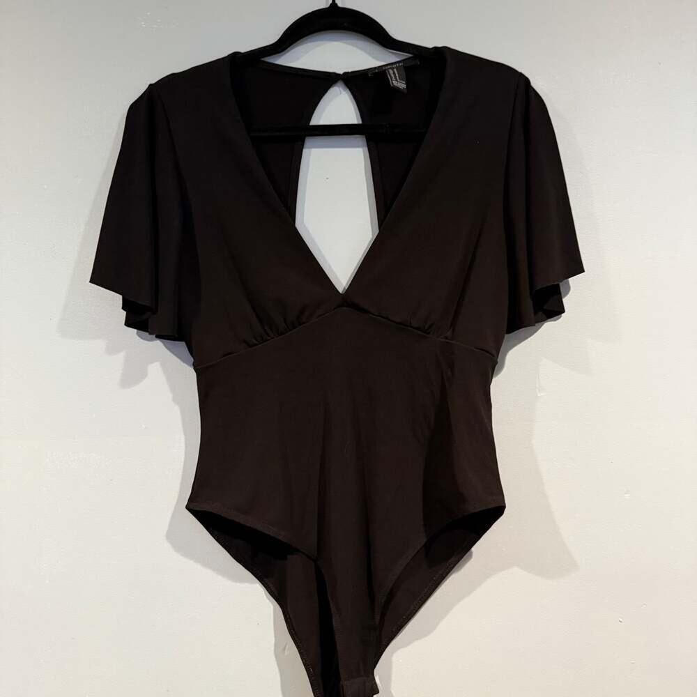 Forever 21 Bodysuit in Black Size Medium
